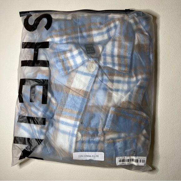 Plaid Flap Pocket Drop Shoulder Overcoat - Picture 4 of 7